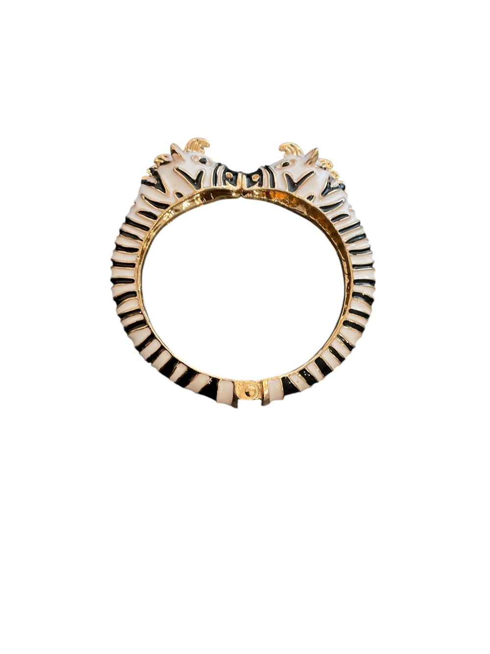Gold and Black Zebra-Accent Bangle Bracelet